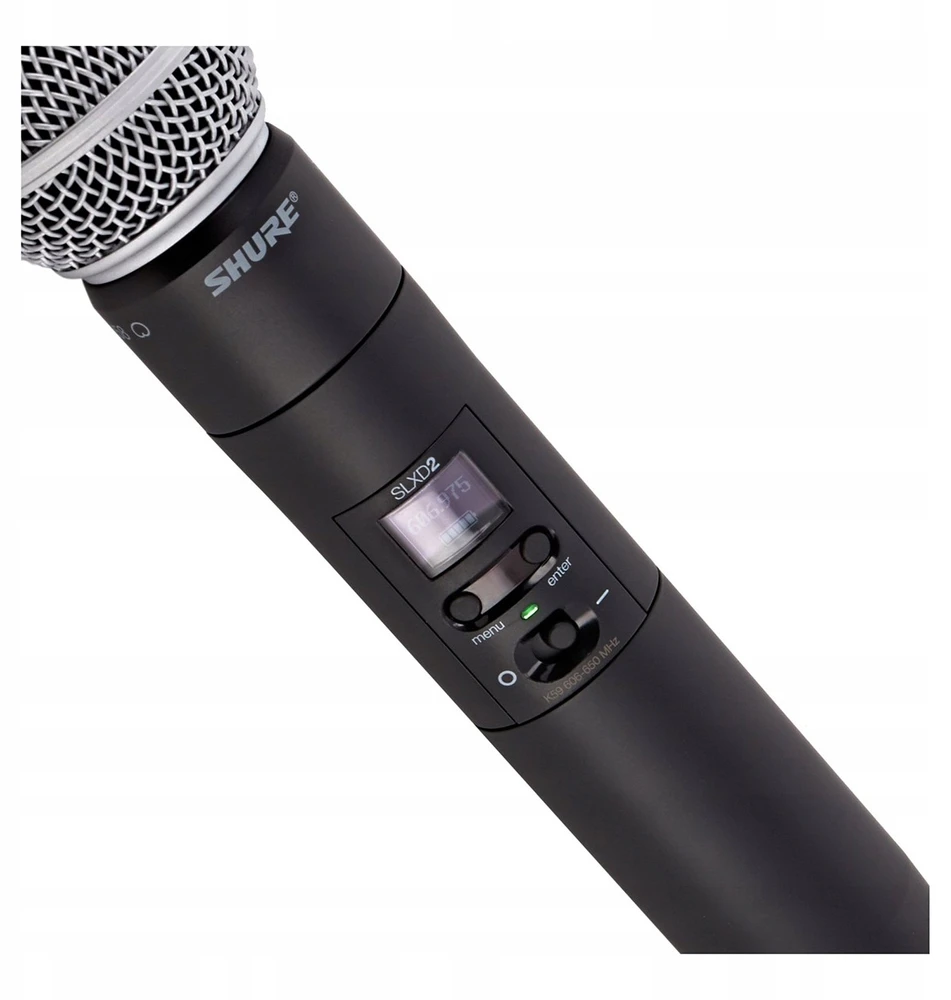 Shure SLXD24DE/SM58-G59 – dviejų kanalų skaitmeninė belaidė sistema su dviem siųstuvais/rankiniais mikrofonais (470–514 MHz)