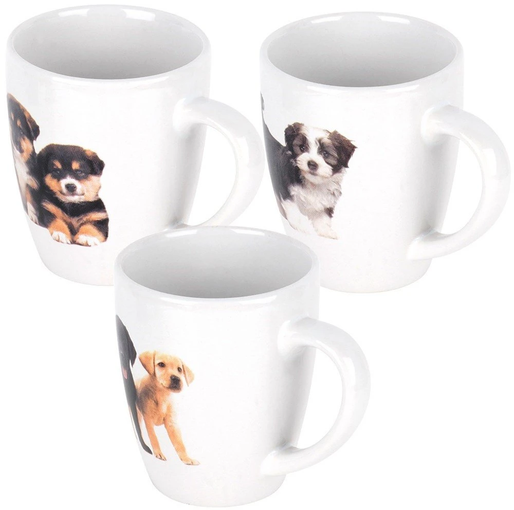 Siaki Collection Keramikinės puodeliai 220 ml, 3 vnt. su šuniuko motyvu