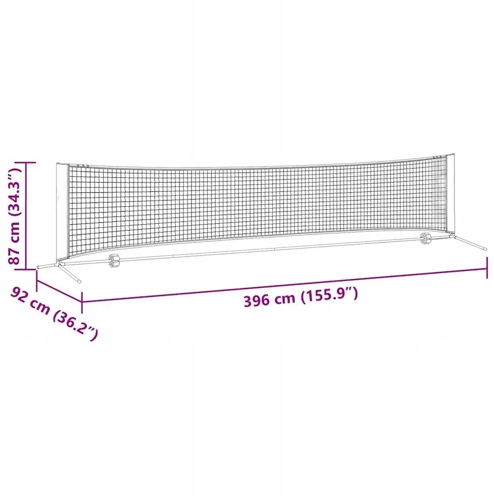 Teniso tinklas Juoda ir raudona 396 x 92 x 87 cm Poliesteris