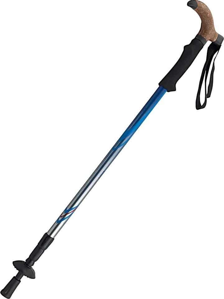 KIJ TREKKINGOWY DO CHODZENIA NORDIC WALKING 3-SEKCYJNY SREBRNO-Mėlynas