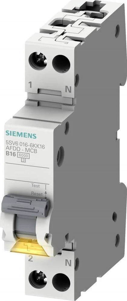 Siemens Gaisro kibirkšties detektorius AFDD-MCB-Combination 230V, 6kA, 1+N, B, 16A Compact (1MW) 5SV6016-6KK16