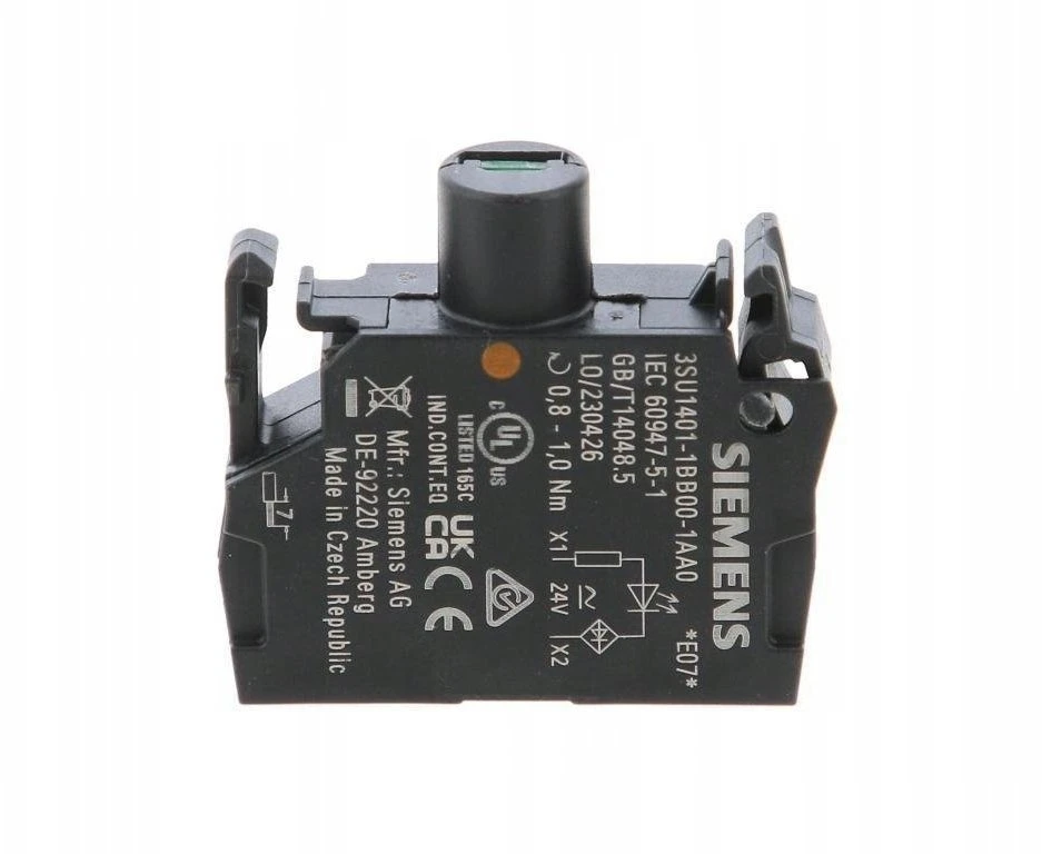 Siemens LED blokelio lizdas, geltonos/oranžinės spalvos, 24 V AC-DC, priekinis tvirtinimas, varžtinis gnybtas, SIRIUS ACT 3SU1401-1BB00-1AA0