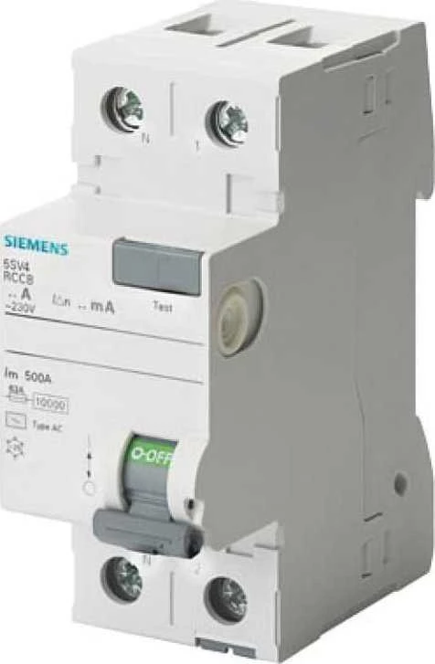 Siemens 5SV4314-0KL SENTRON 2P 40A 30mA diferencialinis automatinis jungiklis, AC tipas, N polius, kairysis 5SV4314-0KL