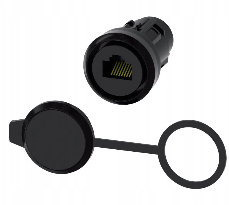 Siemens Lizdas RJ45 Cat.6 22 mm angai, plastikas, su užvalkalu IP65 SIRIUS ACT 3SU1900-0GB10-0AA0