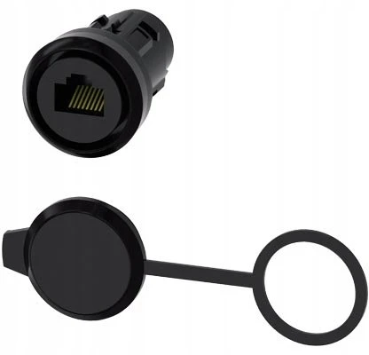 Siemens Lizdas RJ45 Cat.6 22 mm angai, plastikas, su užvalkalu IP65 SIRIUS ACT 3SU1900-0GB10-0AA0