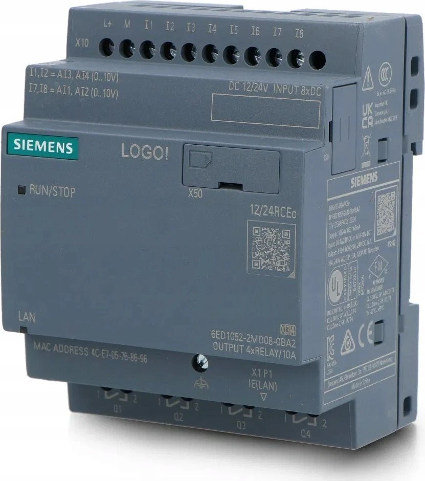LOGOTIKAS! 12/24RCEO – skaitmeninis įvesties/išvesties modulis – Siemens 6ED1052-2MD08-0BA2