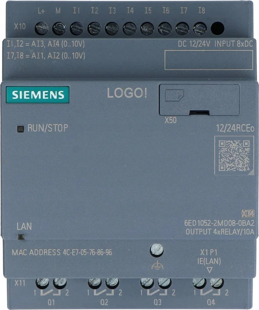 LOGOTIKAS! 12/24RCEO – skaitmeninis įvesties/išvesties modulis – Siemens 6ED1052-2MD08-0BA2