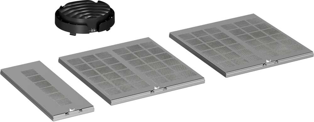 Siemens LZ11BKR11, Cooker hood recycling kit, Juodas, Pilkas, 4 pc(s)