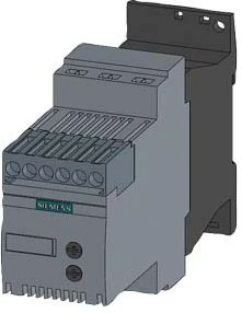Siemens Minkštas pradžia 3 fazė 200- 480VAC 12,5A 5,5kW / 400V Uc = 110- 230V AC / DC S00 (3RW3017- 1BB14)