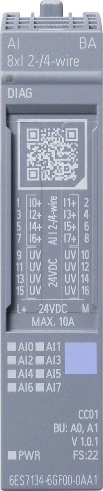 Siemens MODUŁ WEJŚĆ ANALOGOWYCH SIMATIC ET 200SP 8 WEJŚĆ PRĄDOWYCH 6ES7134-6GF00-0AA1