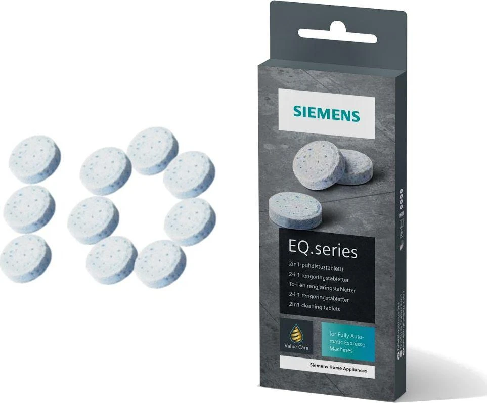 Valymo tabletės kavos aparatams Siemens TZ80001B, 10 vnt.