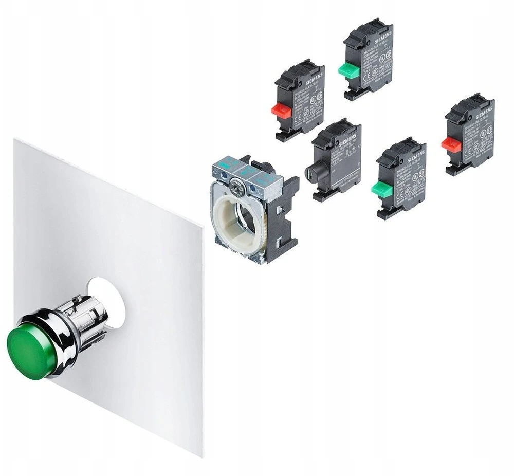 Siemens Button su pašvietimu 22mm permatomos medžiaga flat su samopowrotem SIRIUS ACT 3SU1001-0AB70-0AA0