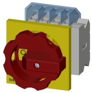 Siemens Pagrindinis/avarainis jungiklis 3 padėčių su pagalbiniais kontaktais 1NO+1NC 7,5kW AC23 5,5kW AC-3 (3LD2003-1TP53)