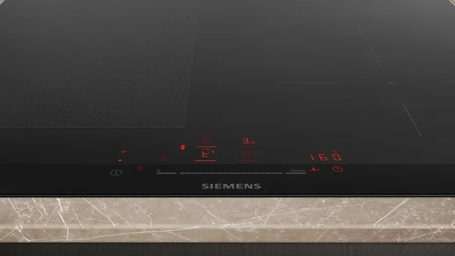 Siemens Siemens iQ700 EX675HEC1E šildymo plokštė, juoda, įmontuota, 60 cm, zoninė indukcinė kaitlentė, stiklo keramika, 4 zonos