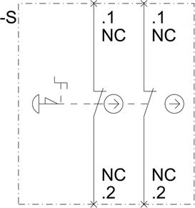 Siemens avarinio mygtuko kontaktų schema