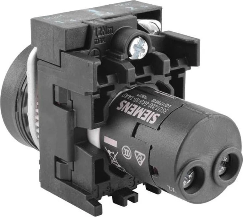 Siemens 3SU1200 signalizatorius, galinis kontaktų vaizdas
