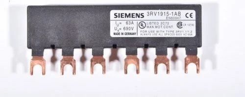 Siemens 3RV1915-1AB 3P šyna (6 moduliai), skirta 2 3RV1915-1AB automatiniams jungikliams
