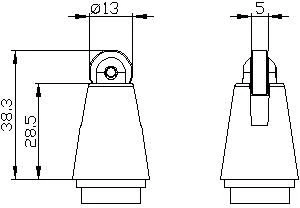 Siemens pavaros galvutės įtvaras su plieniniu voleliu (3SE5000-0AD02)