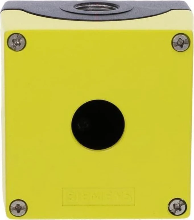 Siemens Valdymo korpusas 22 mm kameroms, metalinis, geltonas, 1 valdymo taškas, be įrangos, 3SU1851-0AA00-0AA2