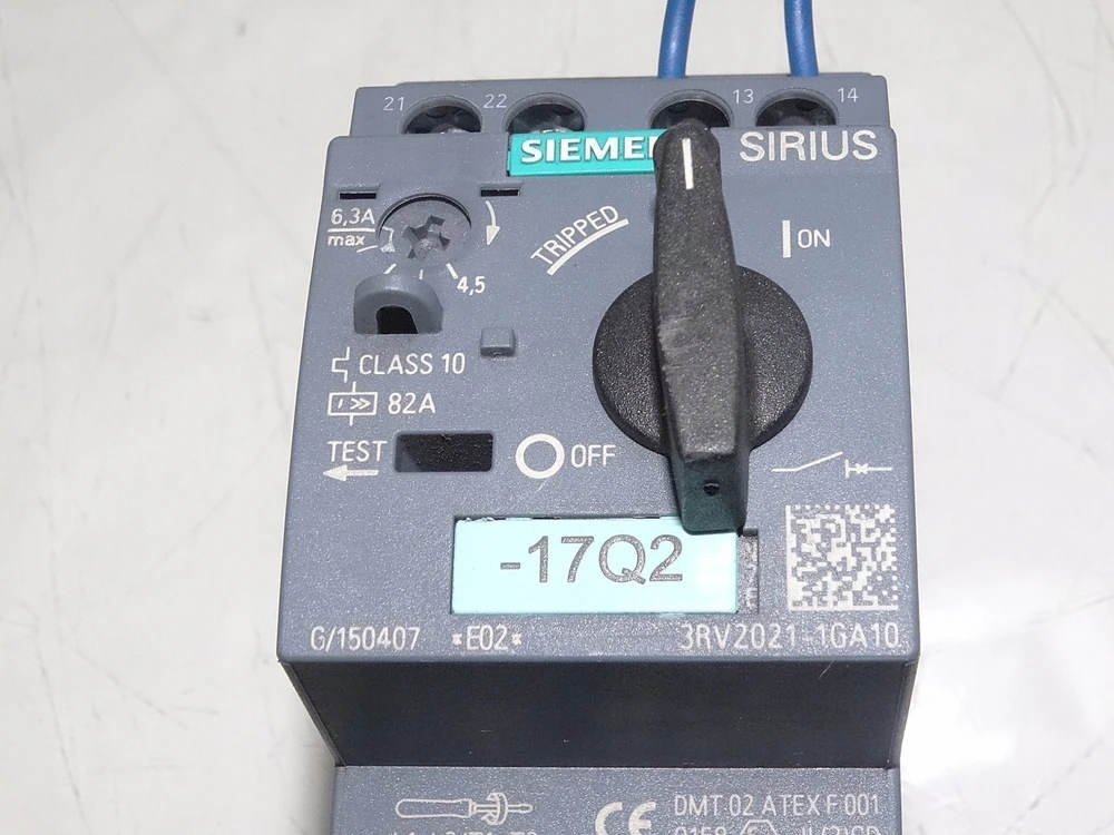 Siemens variklio jungiklis S0 CL10 4.5-6.3A 82A 3RV2021-1GA10