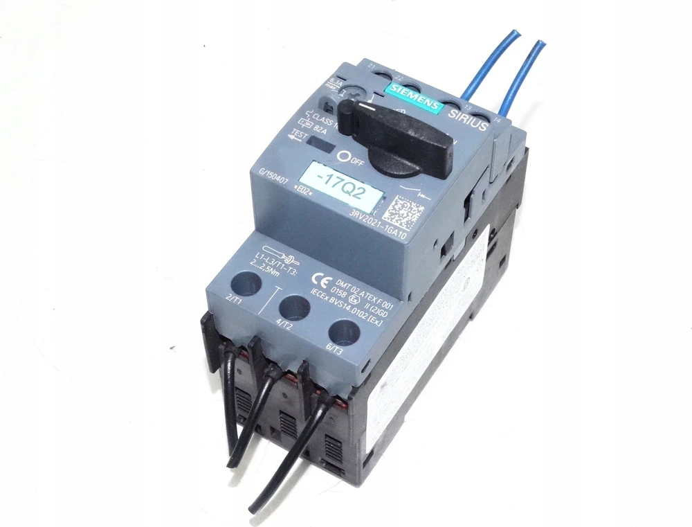 Siemens variklio jungiklis S0 CL10 4.5-6.3A 82A 3RV2021-1GA10