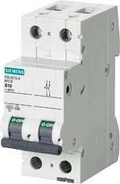 Siemens 5SL6206-6 Grandinės pertraukiklis 2P B 6A 6kA AC 5SL6206-6