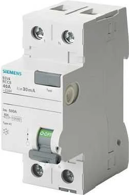 Siemens 5SV4316-0 Liekamosios srovės grandinės pertraukiklis 2P 63A 0,03A Tipas AC 30mA 230V 5SV4316-0