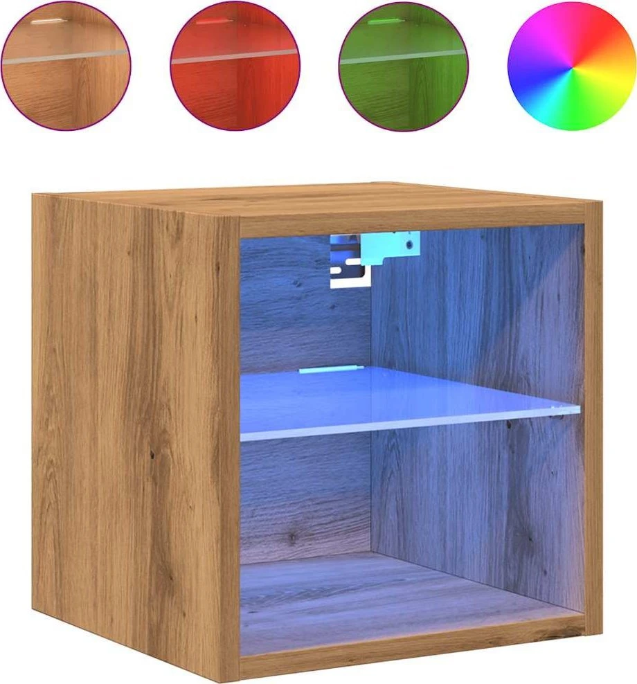 TV staliukas Sieninė TV spintelė su LED lemputėmis, artisano, 30x28,5x30cm