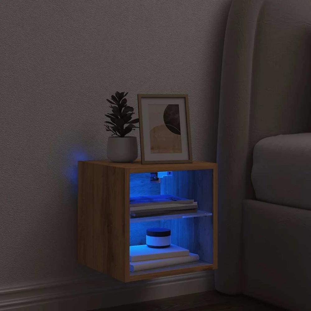 TV staliukas Sieninė TV spintelė su LED lemputėmis, artisano, 30x28,5x30cm