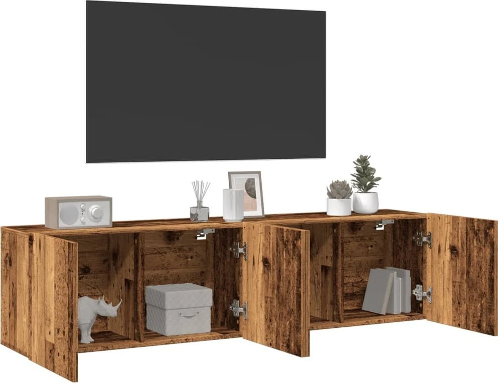 TV staliukas Sieninės TV spintelės, 2vnt., medienos, 80x30x41cm
