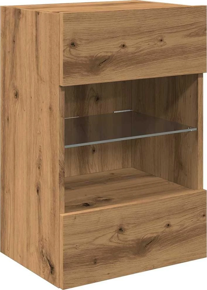 TV staliukas Sieninės spintelės su LED apšvietimu televizoriui, 2vnt., artisano, 40x30x60,5cm