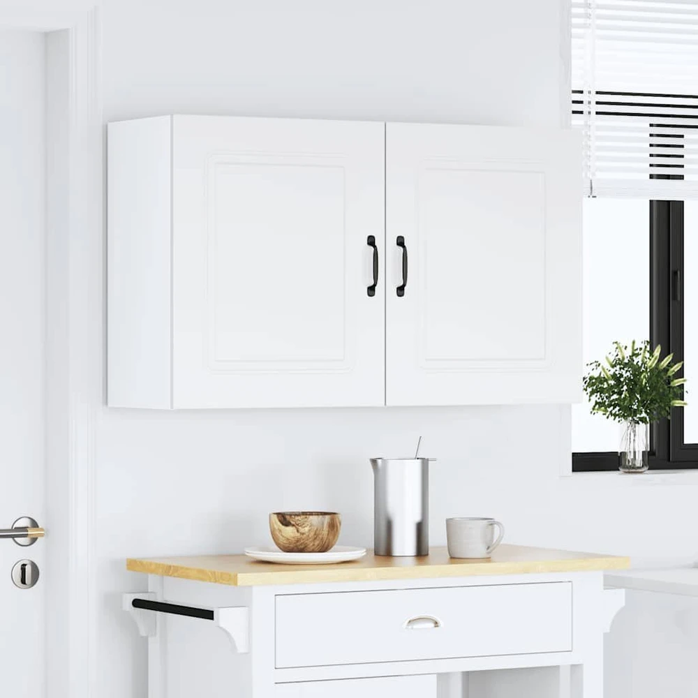 Sieninės virtuvės spintelės 2vnt "Kalmar" Baltas Engineered Wood