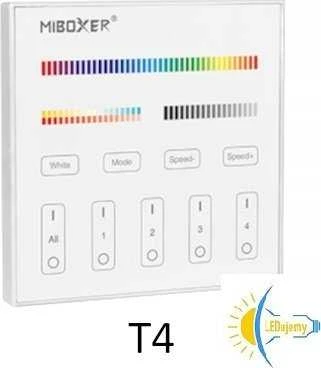 SIENINIS NUOTOLINIO VALDYMAS LED AŠVIETIMO VALDIKLIEMS T4 2,4 GHz, MONO, CCT, RGB, RGBW, RGBCCT (RGBWW) MiBOXER