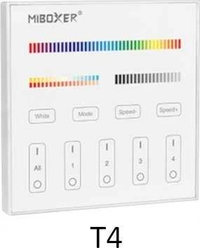 SIENINIS NUOTOLINIO VALDYMAS LED AŠVIETIMO VALDIKLIEMS T4 2,4 GHz, MONO, CCT, RGB, RGBW, RGBCCT (RGBWW) MiBOXER