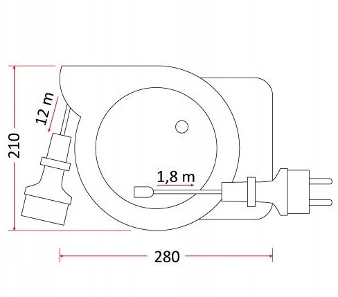 Rum-Lux Sieninis įtraukiamas prailgintuvas 14 m automatinis PZ-S2 12 m + 2 m Rum-Lux