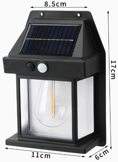 Creativehome Saulės energija maitinamas LED sieninis šviestuvas su judesio jutikliu
