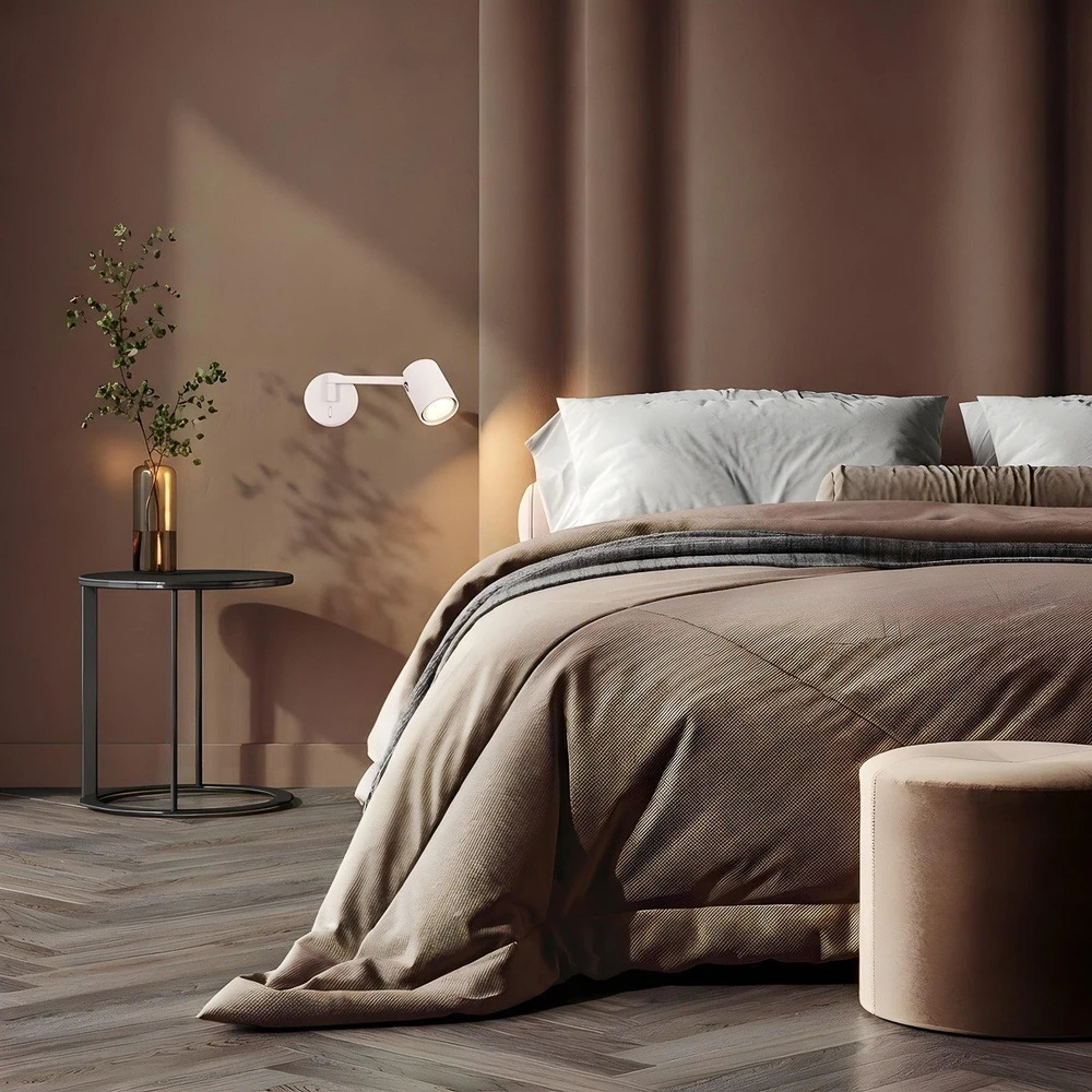 Sieninis šviestuvas Kinkiet Light Prestige Spot Snow Baltas na Wysięgniku LP-731N/1WL