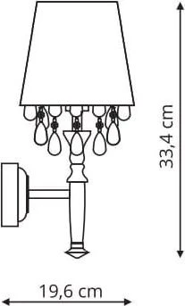 Sieninis šviestuvas Kinkiet Light Prestige Kinkiet Vigo juoda (LP-0412/1W BK) - Light Prestige