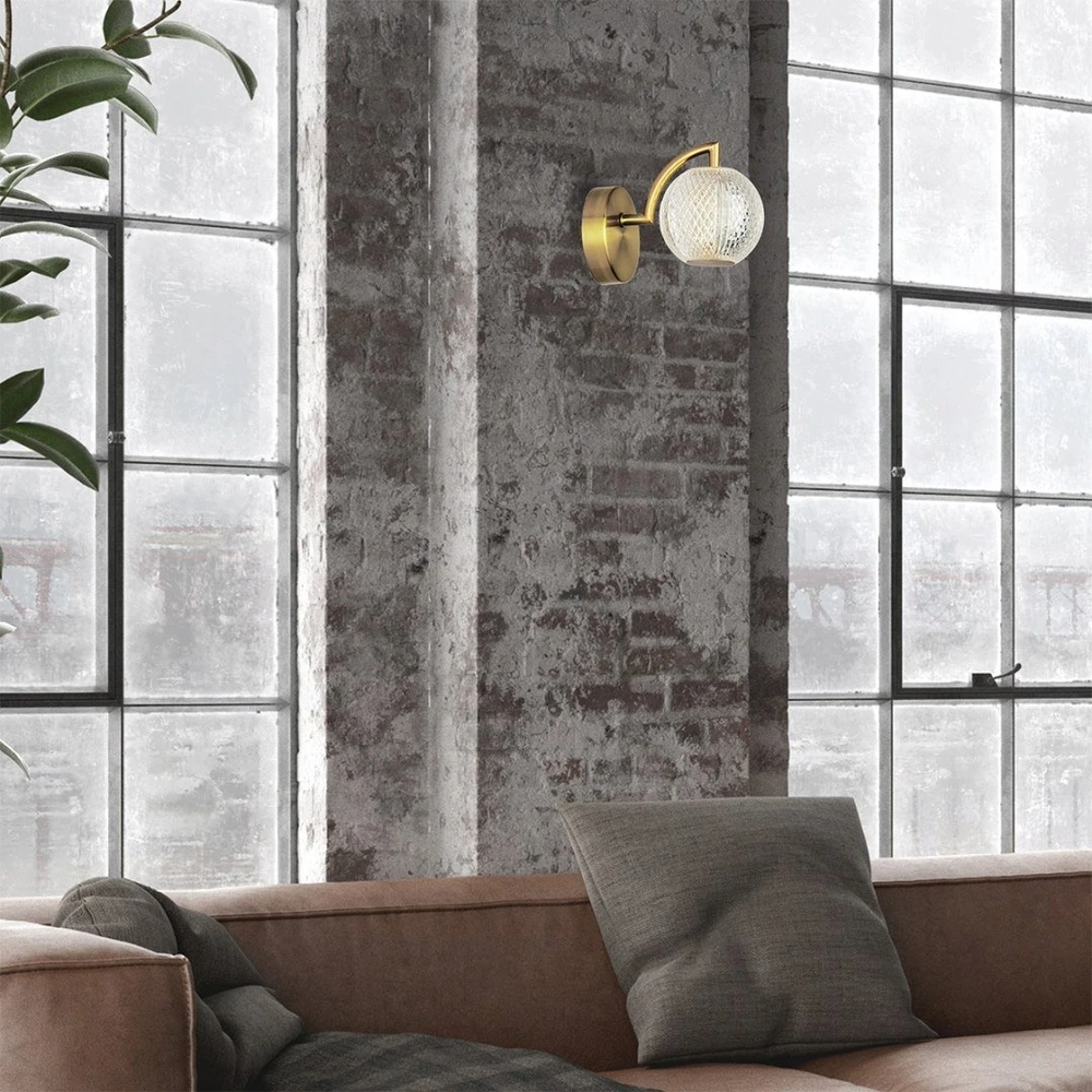 Sieninis šviestuvas Light Prestige Light Prestige Diamond 31 lovos sieninis šviestuvas modernus rutulinis 1x5W LED 3000/4000/6000K CCT auksinis/skaidrus