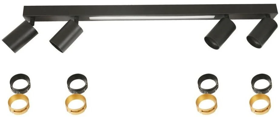 Sieninis šviestuvas Kinkiet Light Prestige Reflektor Spot Perugia Juodas LP-0703/4C