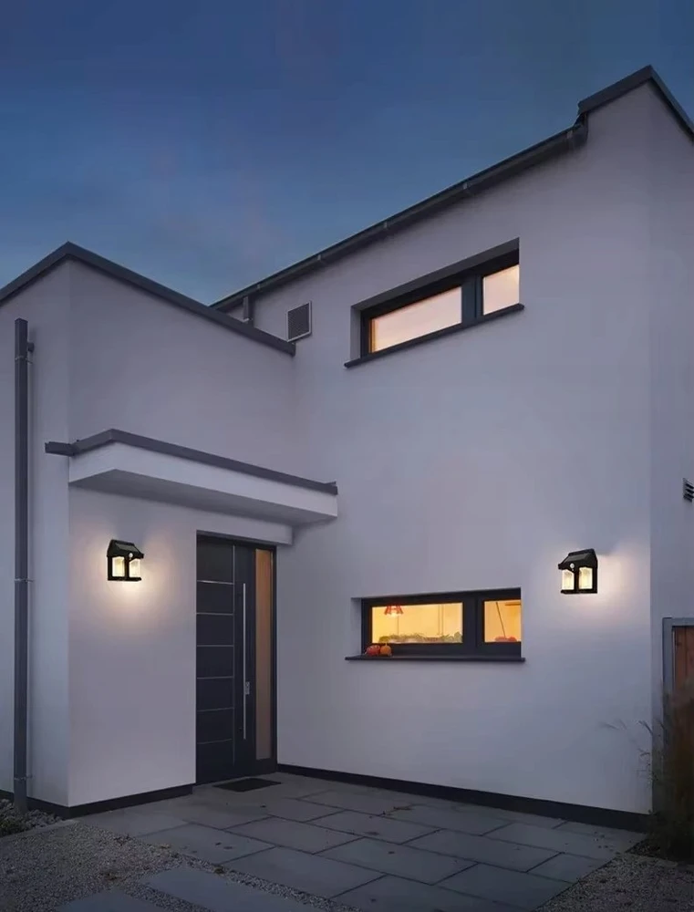 Sieninis šviestuvas LTC Lampa sieninė saulės energijos LED COB 10W 1200lm, judesio jutiklis, nuo sutemų, akumuliatorius 1800mAh IP54 (ABS)
