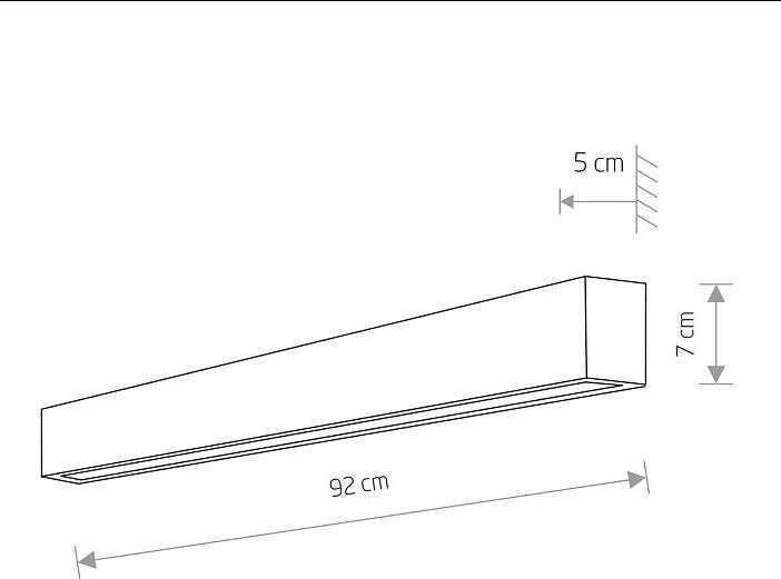 Sieninis šviestuvas Nowodvorski Baltas stačiakampis sieninis šviestuvas „Straight Wall 7567“ prieškambario šviestuvas