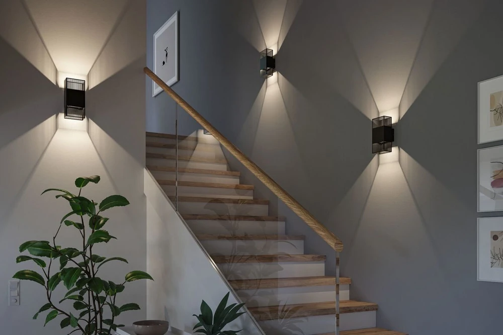 Paulmann sieninis šviestuvas THARIN LED fasadinis šviestuvas 2 x 3,7 W 640 lm 3000 K IP44 230 V juodas / metalinis