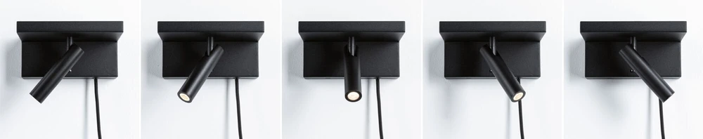 Paulmann sieninis šviestuvas JERIK LED 2,4W 3-STEP DIM 160lm 3000K USB-C 230V su jungikliu Juodas matinis / metalas