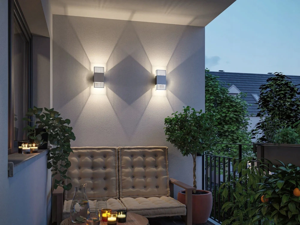 Paulmann sieninis šviestuvas THARIN LED fasadinis šviestuvas 2 x 3,7 W 640 lm 3000 K IP44 230 V sidabrinis / metalinis