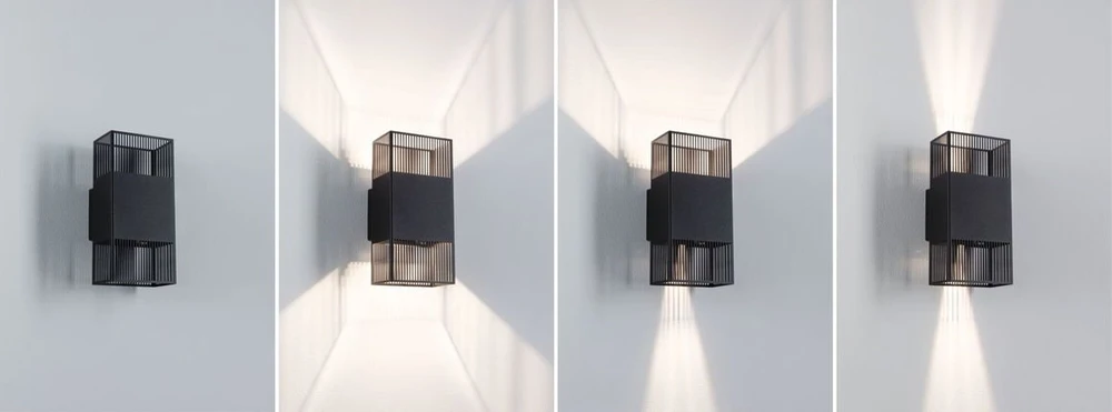 Paulmann sieninis šviestuvas THARIN LED fasadinis šviestuvas 2 x 3,7 W 640 lm 3000 K IP44 230 V juodas / metalinis