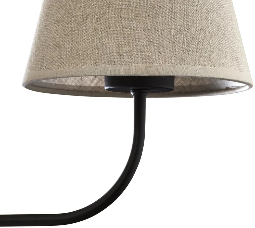 TK Lighting klasikinis sieninis šviestuvas miegamajam, Čikaga, 4186, lininis gaubtas, juodas