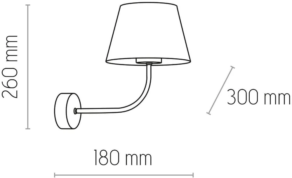 TK Lighting klasikinis sieninis šviestuvas miegamajam, Čikaga, 4186, lininis gaubtas, juodas
