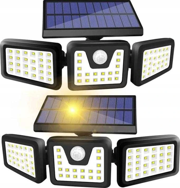Sieninis šviestuvas LTC Saulės šviestuvas LTC 74 x SMD LED, 20 W, judesio ir prieblandos jutiklis, apšvietimo kampo reguliavimas, 2400 mAh baterija.