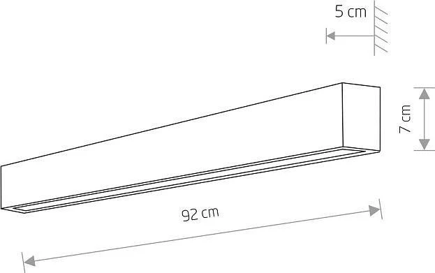 Sieninis šviestuvas Nowodvorski Metalinė sieninė juostelė „Straight Wall“ 7594 minimalistinė juoda